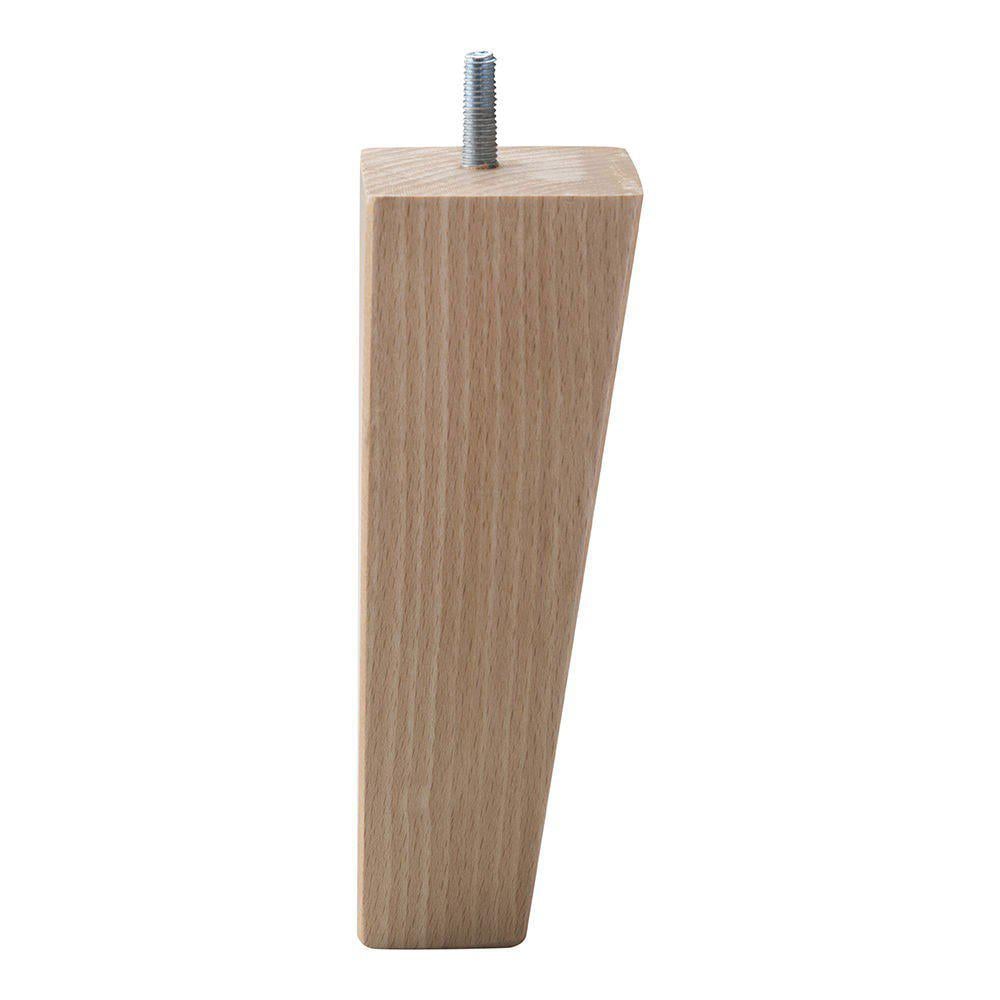 Image of Meubelpoot houtskleur vierkant 6 bij 6 cm en hoogte 17 cm van massief hout (M10)