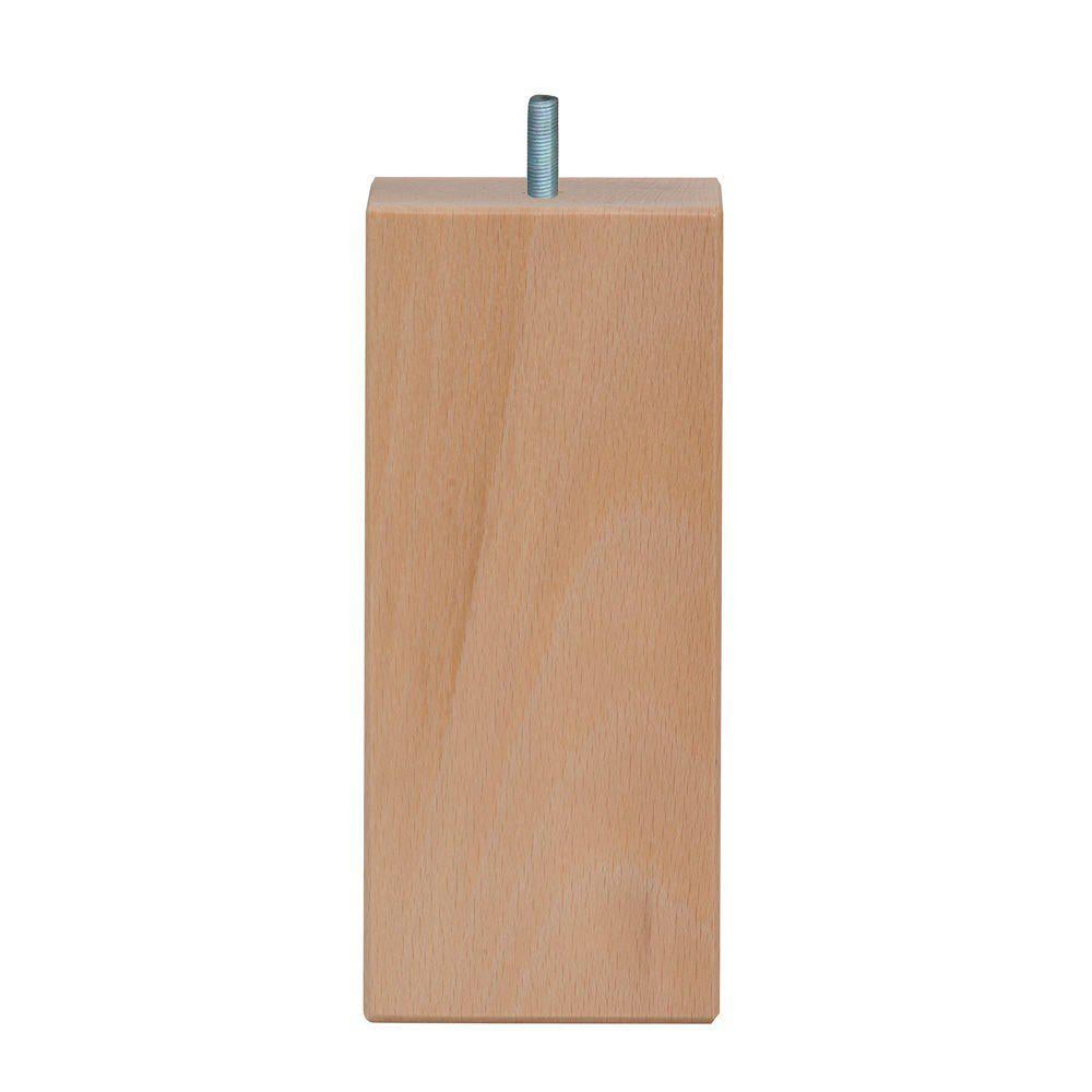 Image of Meubelpoot houtskleur vierkant 7 bij 7 cm en hoogte 16 cm van massief hout (M8)