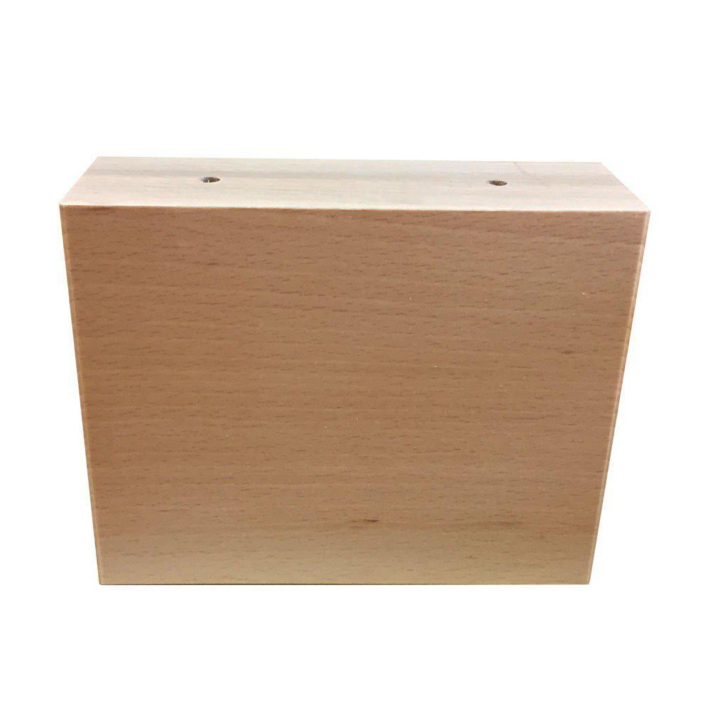 Image of Meubelpoot houtskleur vierkant 15 bij 5 cm en hoogte 12 cm van massief hout