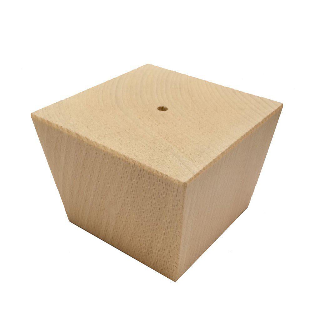 Image of Meubelpoot houtskleur taps 9,5 bij 9,5 cm en hoogte 8 cm van massief hout