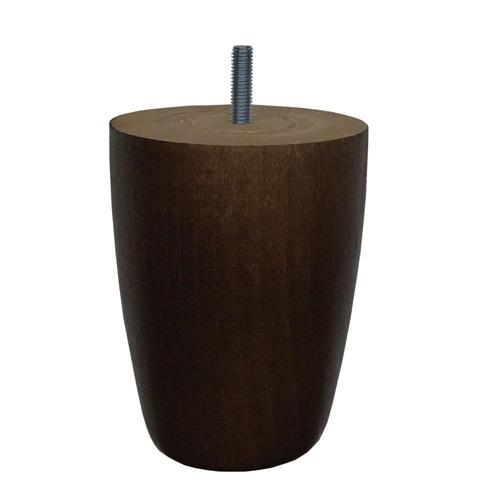 Image of Bruine houten ronde meubelpoot 12 cm (M8)