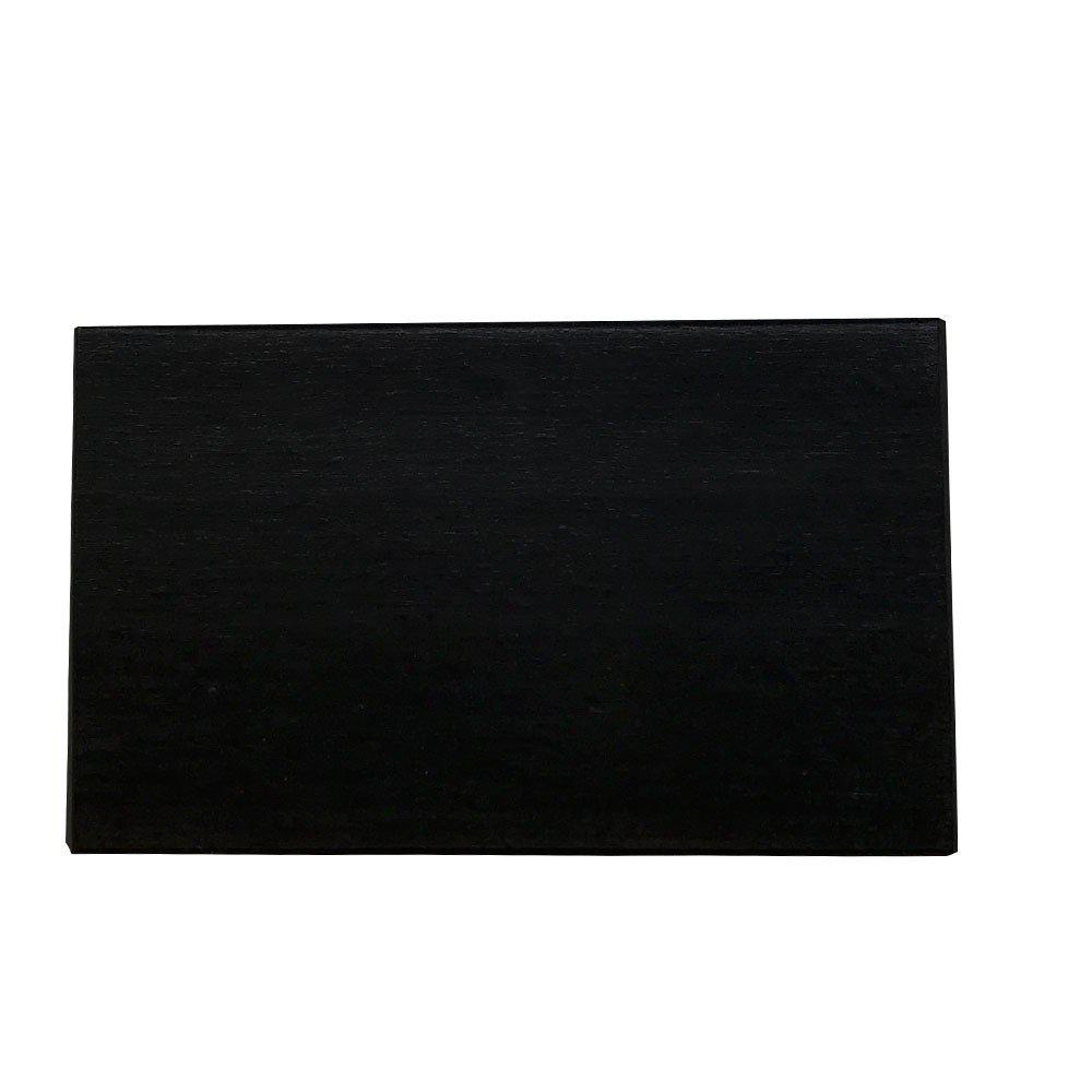 Image of Meubelpoot zwart rechthoek 15 bij 5 cm en hoogte 9 cm van massief hout