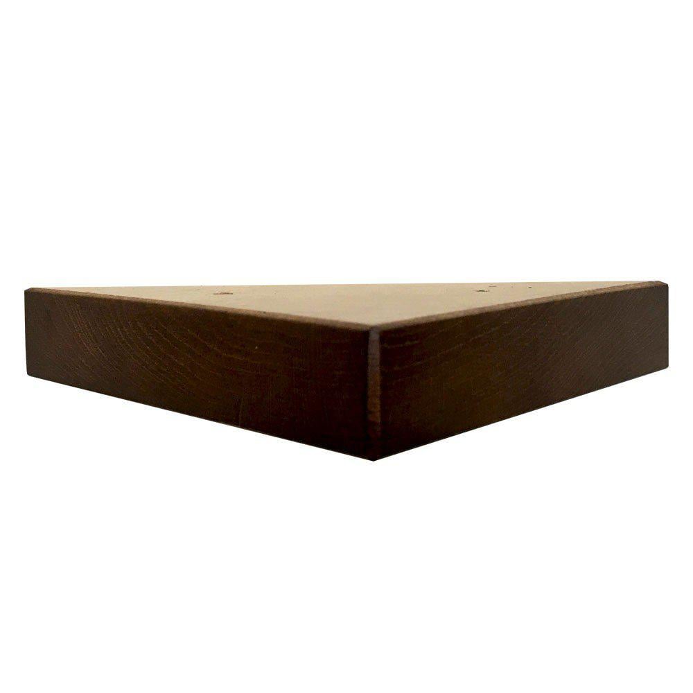 Image of Meubelpoot bruin hoek 15 bij 15 cm en hoogte 3 cm van massief hout