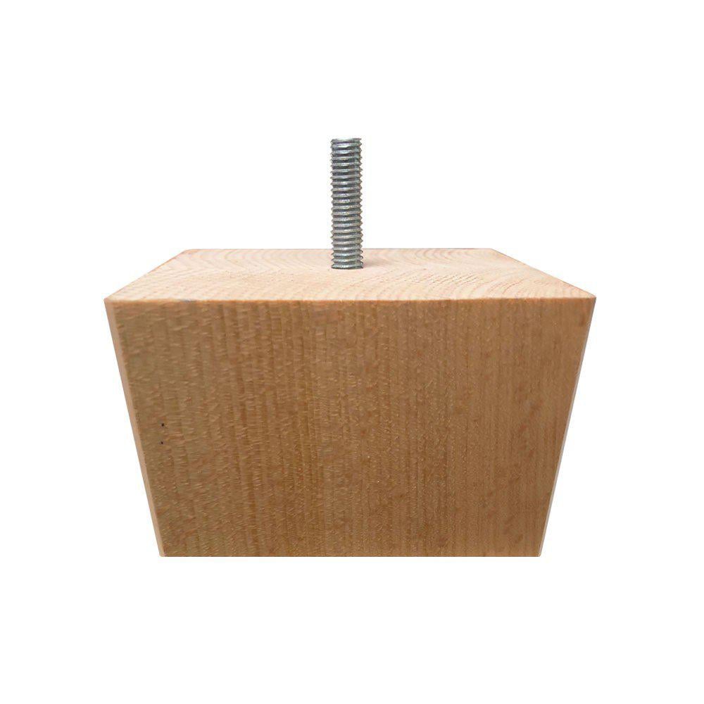 Image of Meubelpoot houtskleur vierkant 9 bij 9 cm en hoogte 6 cm van massief hout (M8)