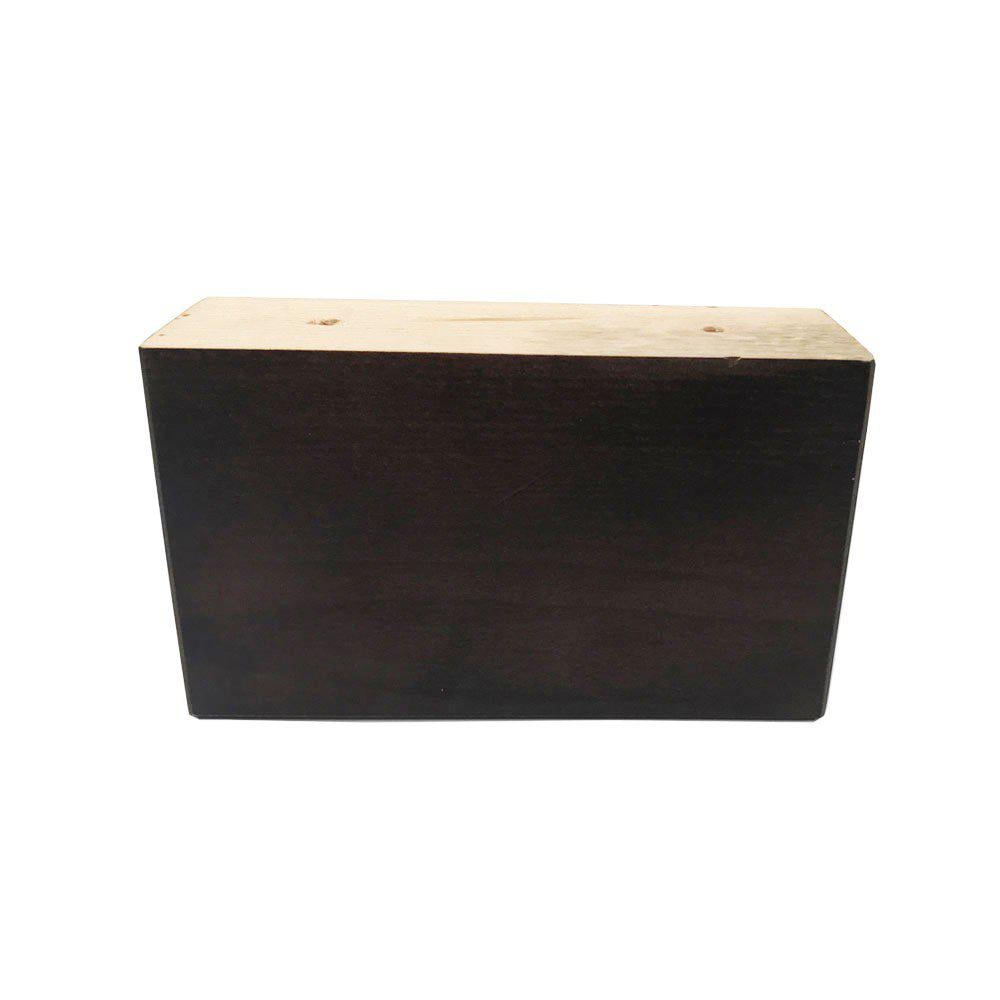 Image of Rechthoekige donker bruine houten meubelpoot 9 cm