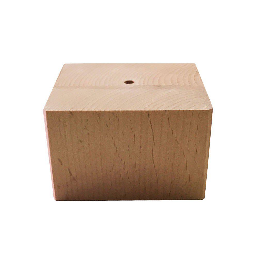 Image of Meubelpoot houtskleur vierkant 8 bij 8 cm en hoogte 5 cm van massief hout