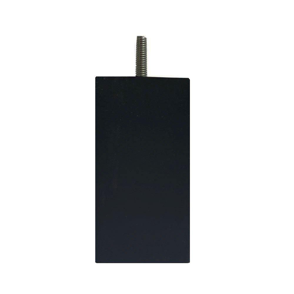 Image of Zwarte vierkanten plastic meubelpoot 12 cm (M8)