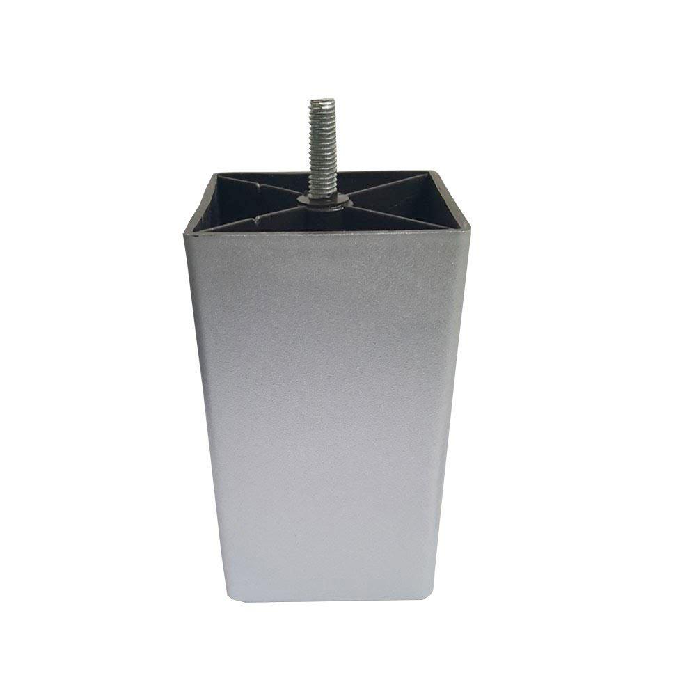 Image of Zilveren vierkanten plastic meubelpoot 12 cm (M8)