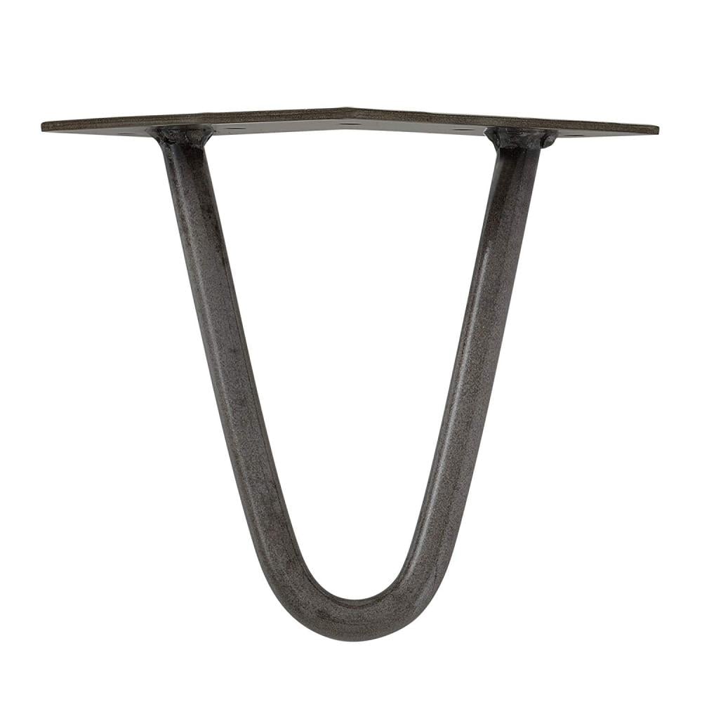 Image of Massief raw steel hairpin tafelpoot 15 cm
