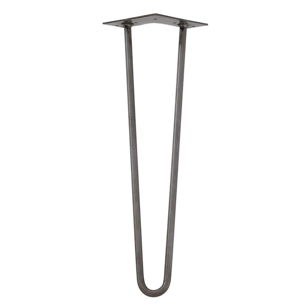 Image of Massief raw steel hairpin tafelpoot 40 cm