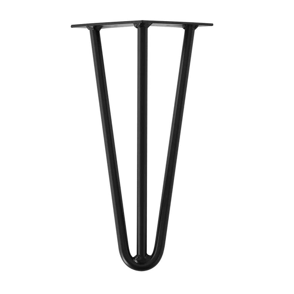 Image of Zwarte massieve 3-punt hairpin tafelpoot 30 cm