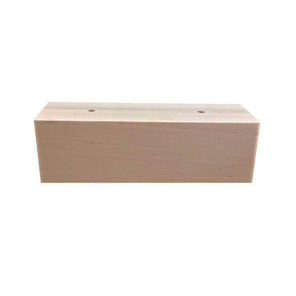 Image of Rechthoekige blanke houten meubelpoot 6 cm