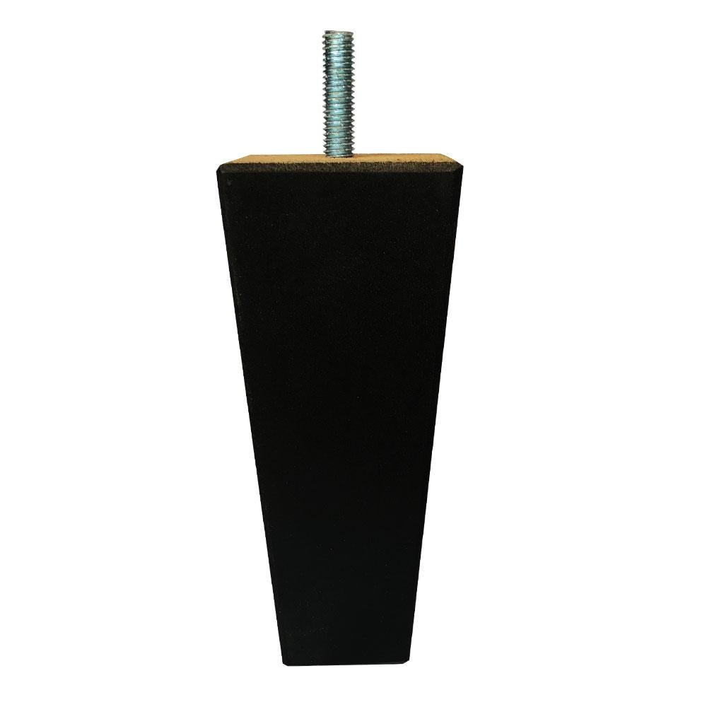 Image of Meubelpoot zwart taps 5,5 bij 5,5 cm en hoogte 13 cm van massief hout (M8)