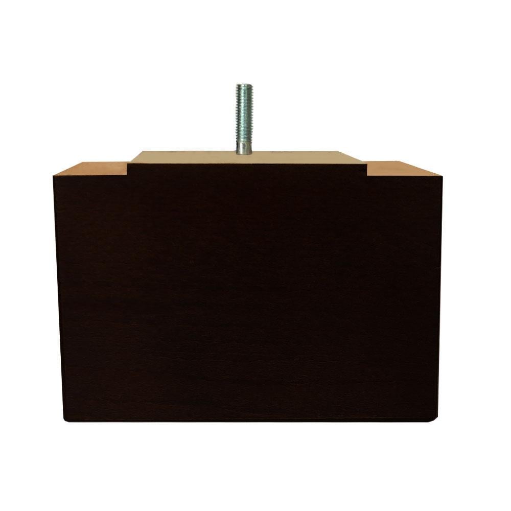Image of Rechthoekige zwarte houten meubelpoot 11 cm (M8)