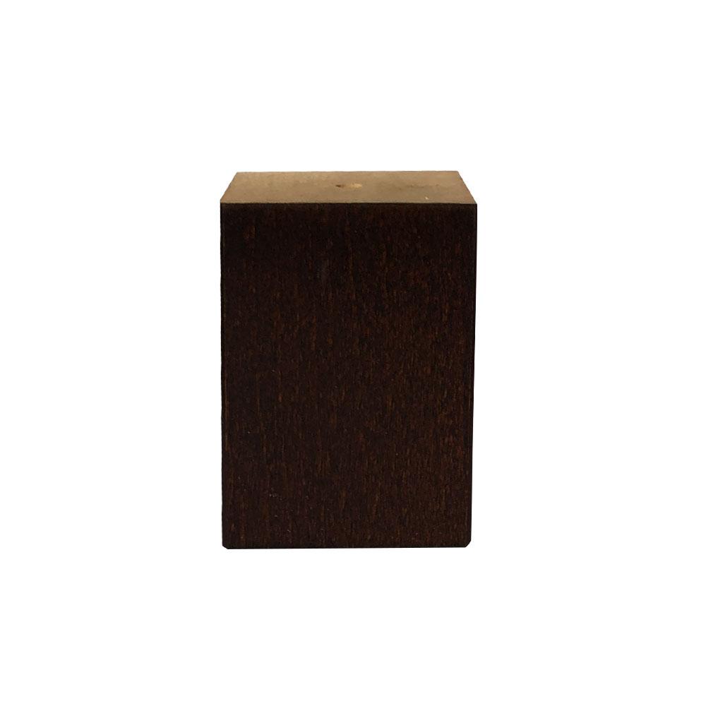 Image of Meubelpoot bruin vierkant 5 bij 5 cm en hoogte 7 cm van massief hout
