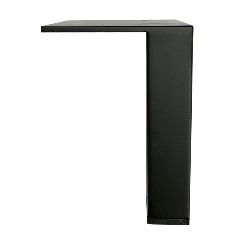 Image of Zwarte stalen vierkanten industrieële meubelpoot 14 cm