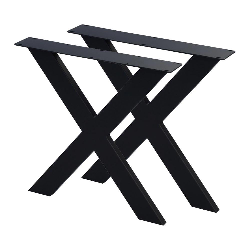 Image of Set stalen zwarte X tafelpoten 72 cm (koker 10 x 4)