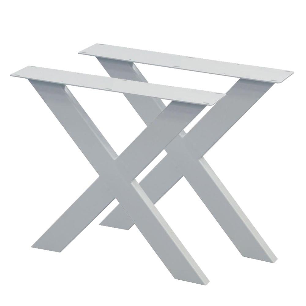 Image of X-poot wit x vorm 75 bij 4 cm en hoogte 72 cm van staal (koker 4 x 10 cm) - 2 stuks
