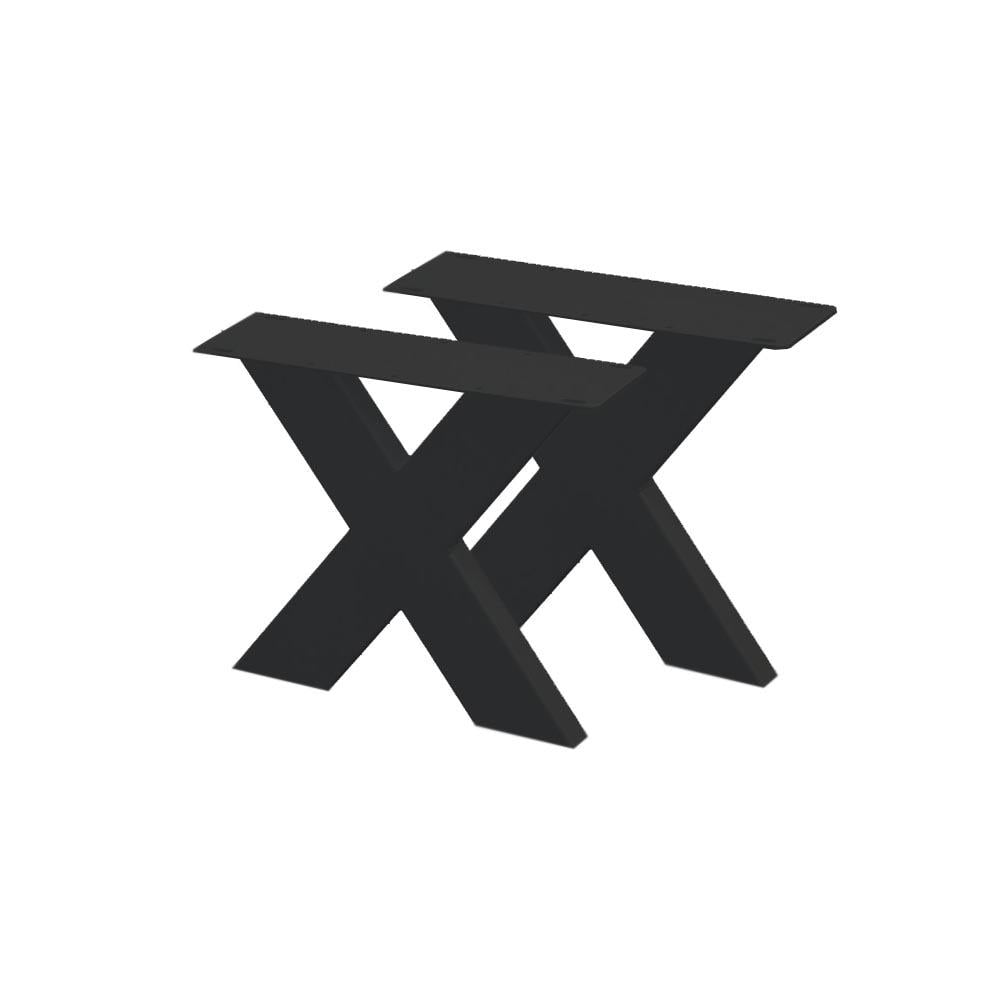 Image of X-poot zwart x vorm 36 bij 4 cm en hoogte 40 cm van staal (koker 4 x 10 cm) - 2 stuks