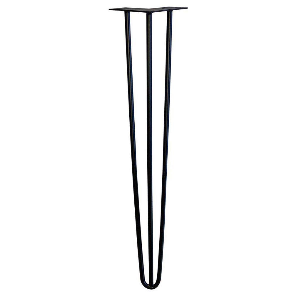 Image of Zwarte massieve 3-punt hairpin tafelpoot 75 cm