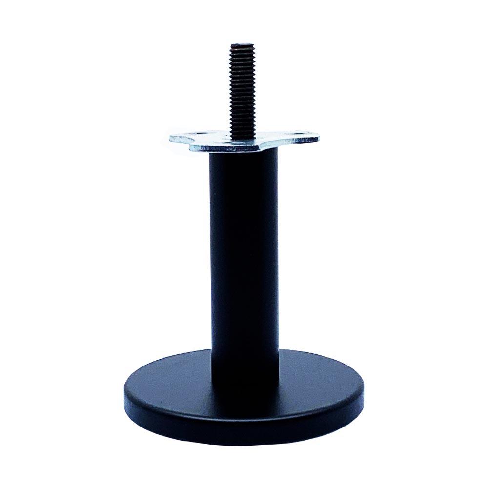 Image of Meubelpoot zwart rond Ø 2,5 cm en hoogte 10 cm van massief staal (M10)