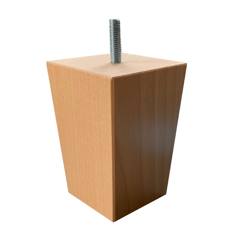 Image of Meubelpoot houtskleur vierkant 7 bij 7 cm en hoogte 10 cm van massief hout (M8)