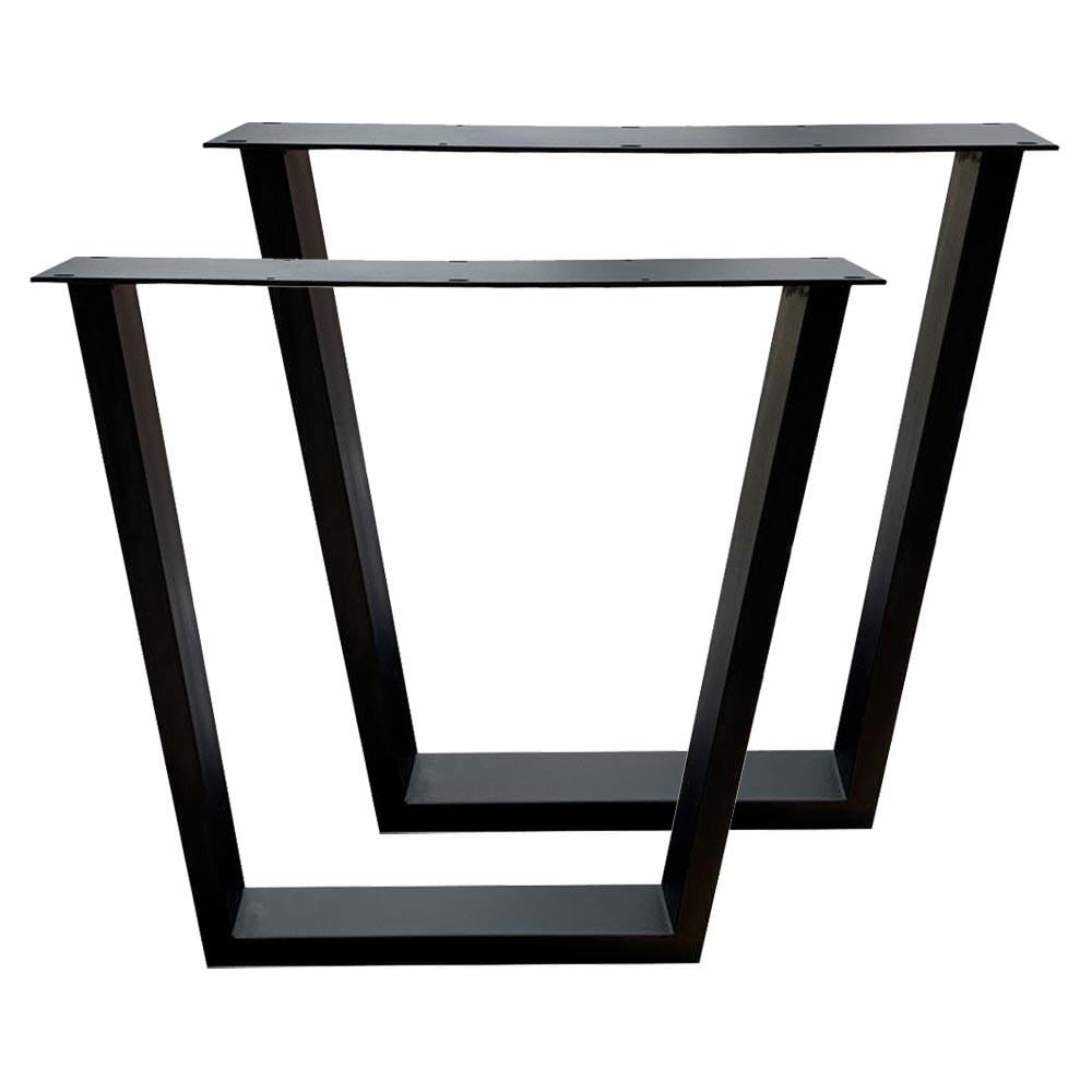 Image of Set zwarte stalen trapezium tafelpoten met plaat 72 cm (koker 10 x 4)