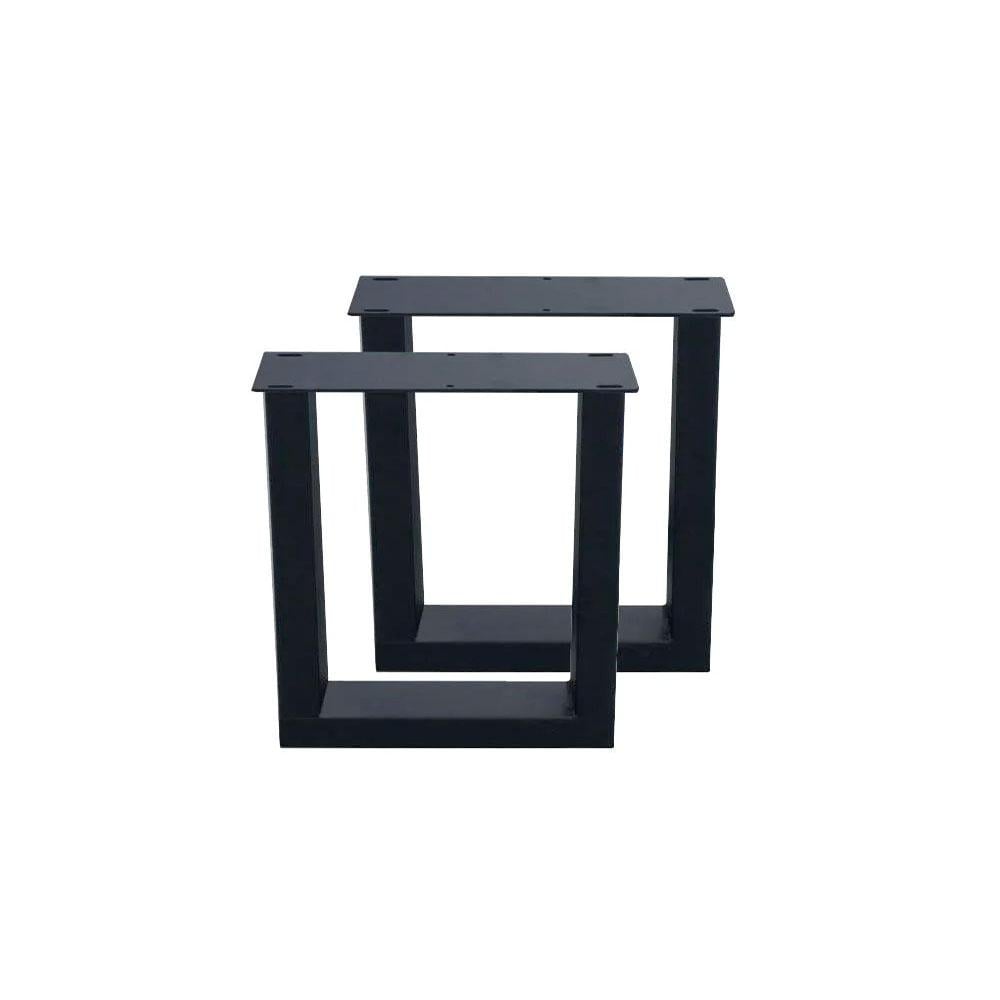 Image of Set zwarte stalen U tafelpoten 40 cm (koker 10 x 4)