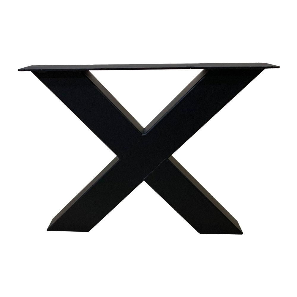 Image of X-poot zwart x vorm 55 bij 8 cm en hoogte 40 cm van staal (koker 8 x 8 cm) - 2 stuks
