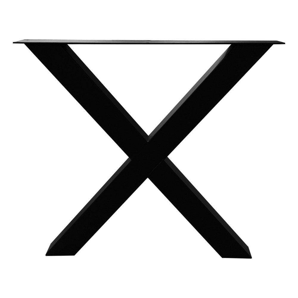Image of Zwarte X tafelpoot 72 cm met stelvoeten (koker 8 x 8)