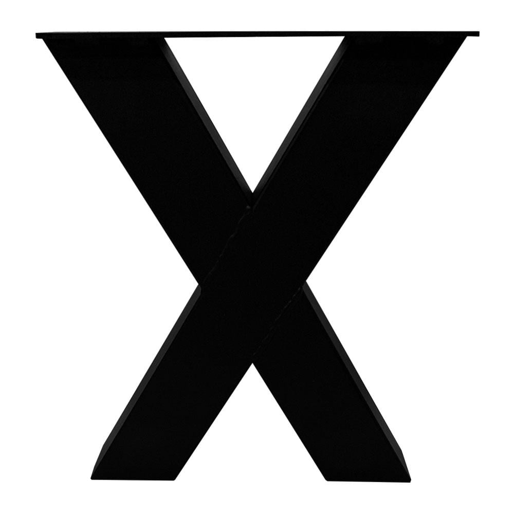 Image of X-poot zwart x vorm 38 bij 8 cm en hoogte 43 cm van staal (koker 8 x 8 cm) - 2 stuks