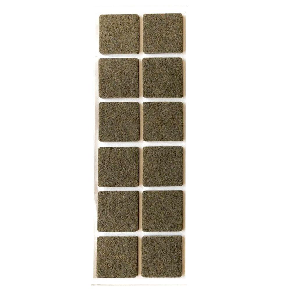 Image of Bruine viltschijf vierkant 4 cm (12 stuks)