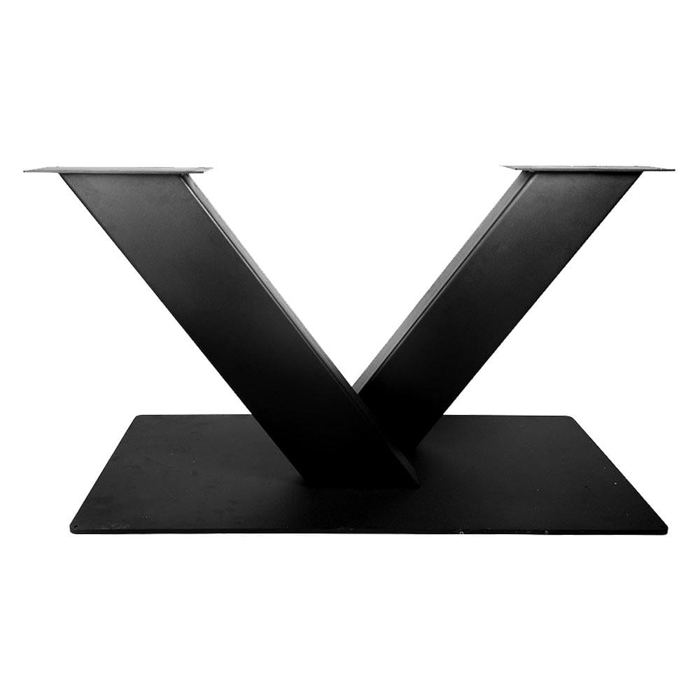 Image of V-poot zwart v vorm 100 bij 60 cm en hoogte 73 cm van staal (koker 10 x 20 cm)
