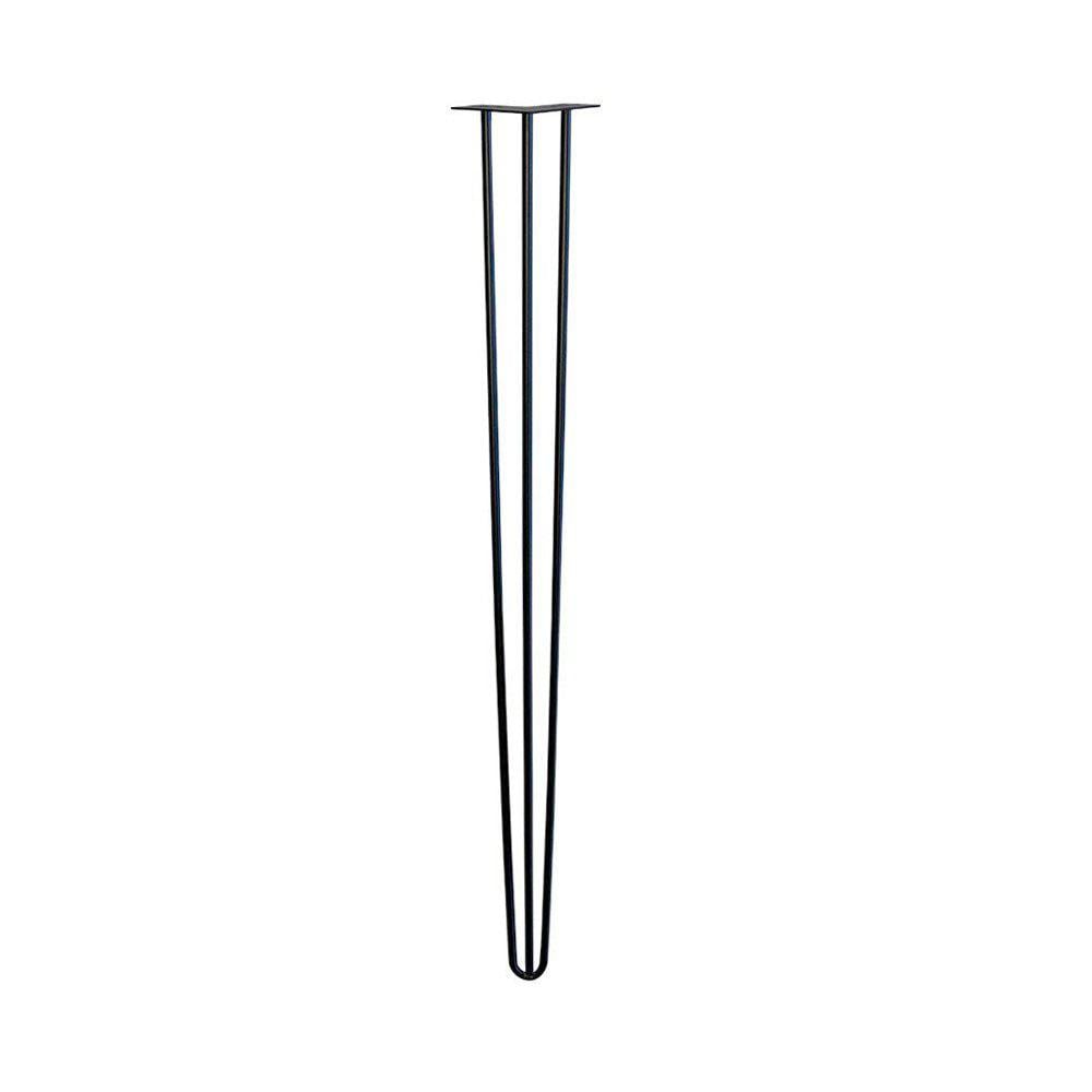 Image of Zwarte massieve 3-punt hairpin tafelpoot 110 cm