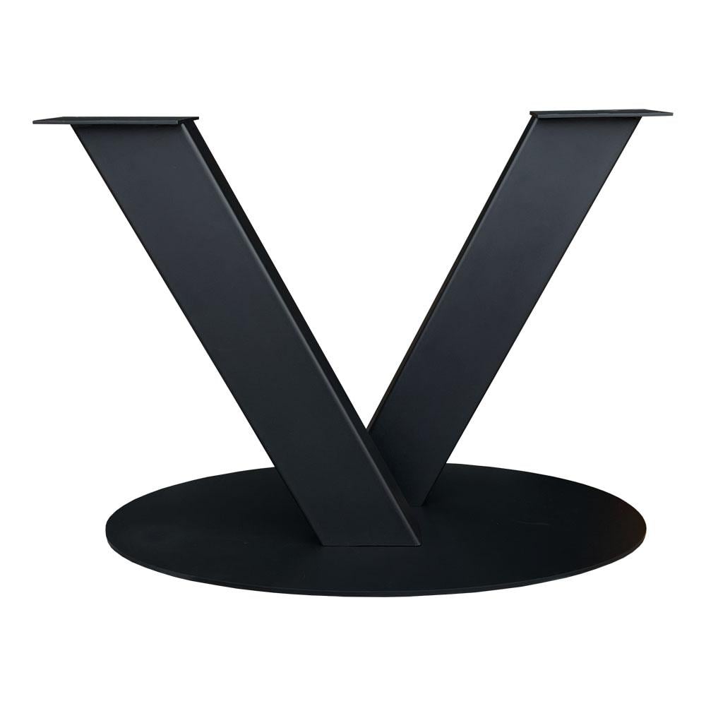 Image of V-poot zwart v vorm 100 bij 50 cm en hoogte 73 cm van staal (koker 10 x 20 cm)