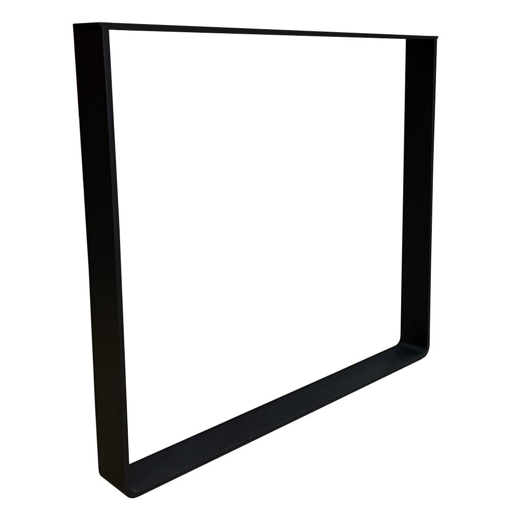 Image of Zwarte massief stalen strip U tafelpoot 72 cm (koker 8 x 1)