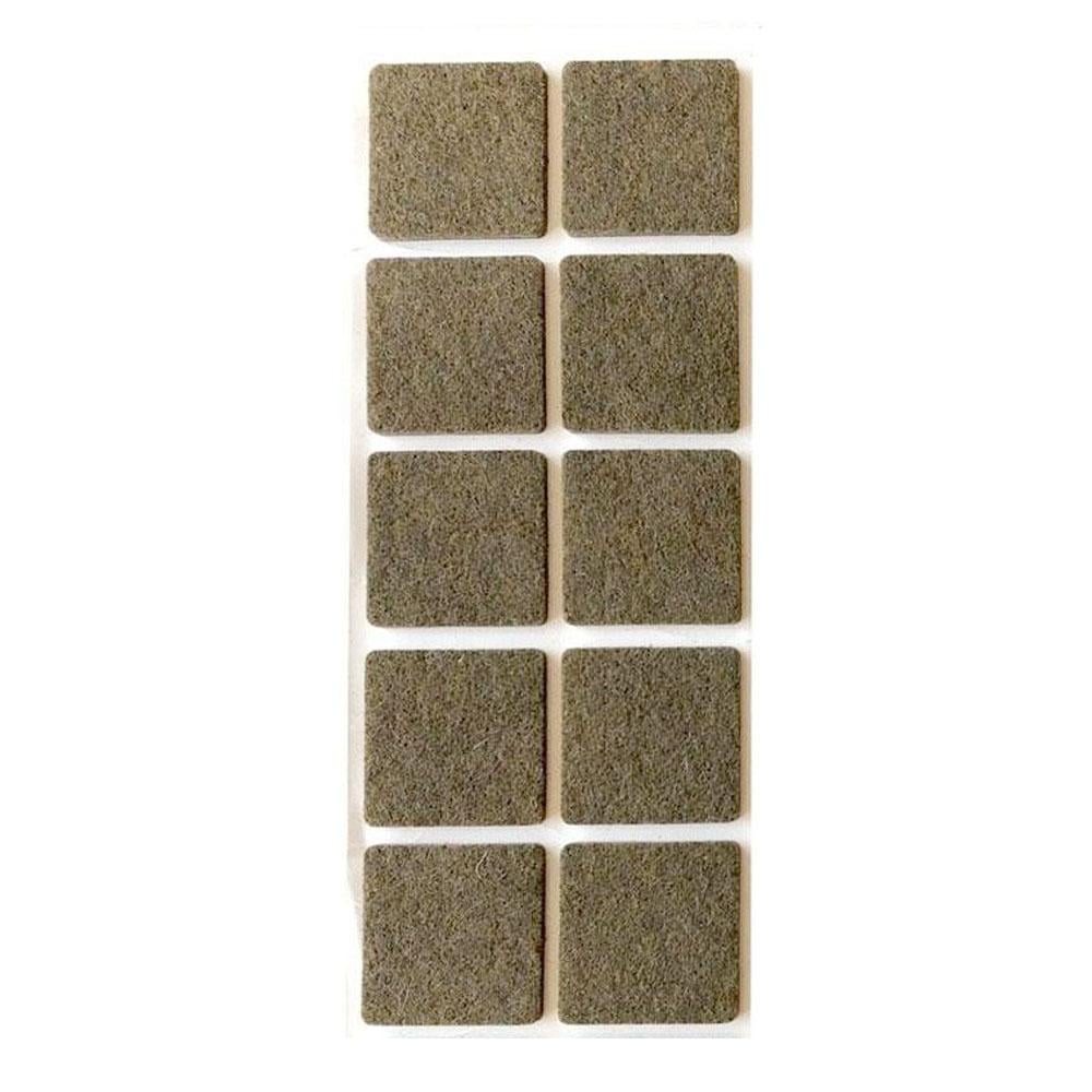 Image of Bruine viltschijf vierkant 4,5 cm (10 stuks)
