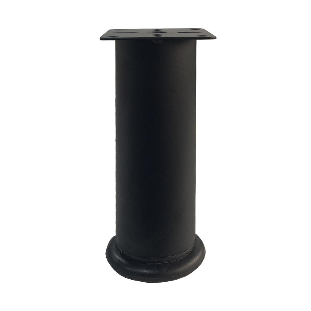 Image of Stalen mat zwarte ronde verstelbare meubelpoot 13 cm