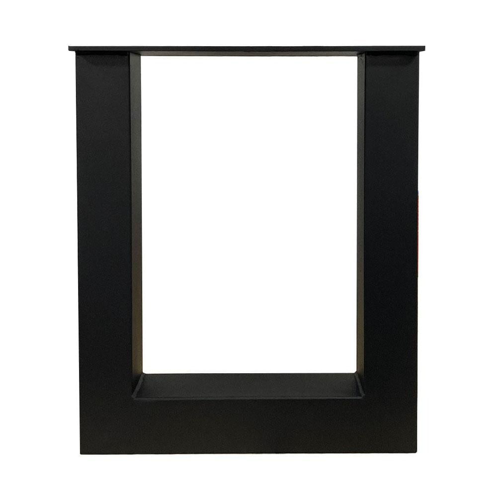 Image of Set zwarte stalen U tafelpoten 42 cm (koker 6 x 6 )