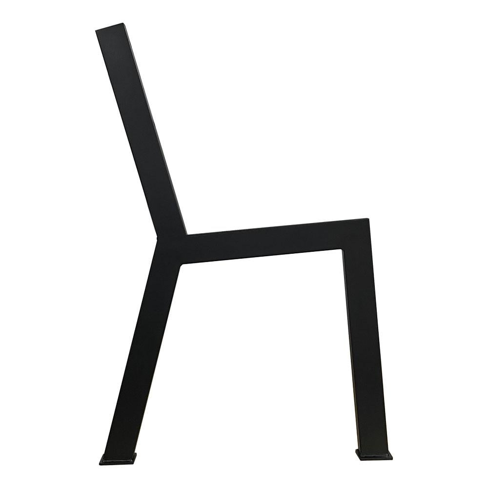 Image of Bankpoot zwart n vorm 2,5 bij 51,5 cm en hoogte 76 cm van staal (koker 2,5 x 5 cm)