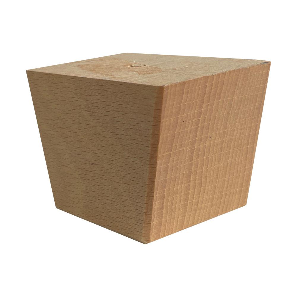 Image of Meubelpoot houtskleur vierkant 7 bij 4,5 cm en hoogte 5 cm van massief hout