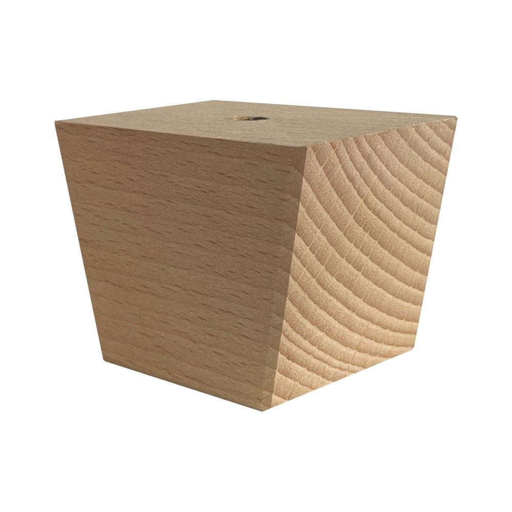Image of Meubelpoot houtskleur vierkant 7 bij 4,5 cm en hoogte 5 cm van massief hout