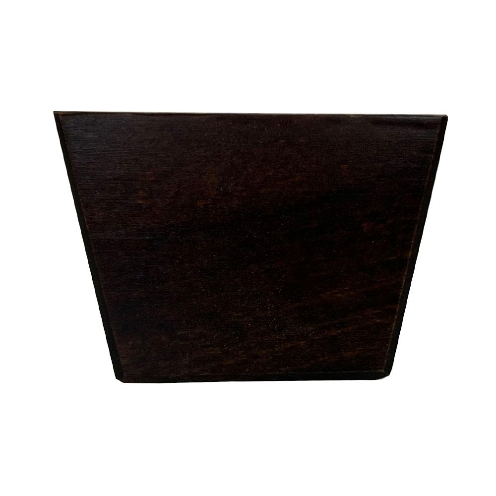 Image of Kleine vierkanten schuinaflopende houten donkerbruine meubelpoot 5 cm
