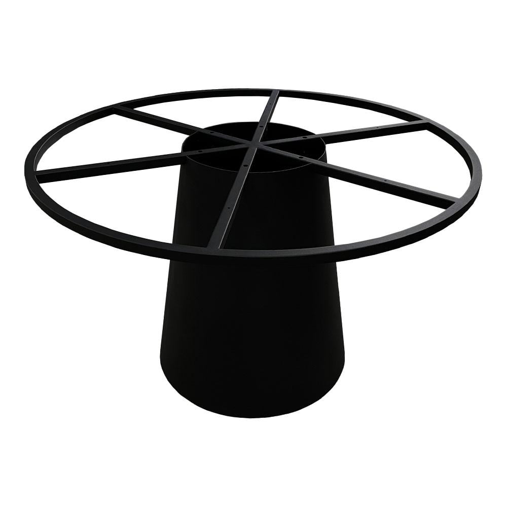 Image of Zwarte kegelvormige tafelpoot hoogte 74 cm met wiel radius 100 cm
