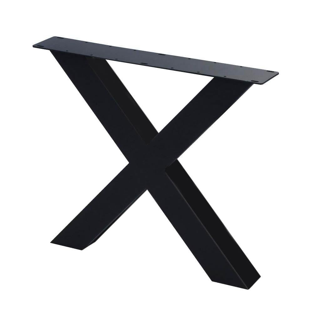 Image of X-poot zwart x vorm 75 bij 10 cm en hoogte 72 cm van staal (koker 10 x 10 cm)