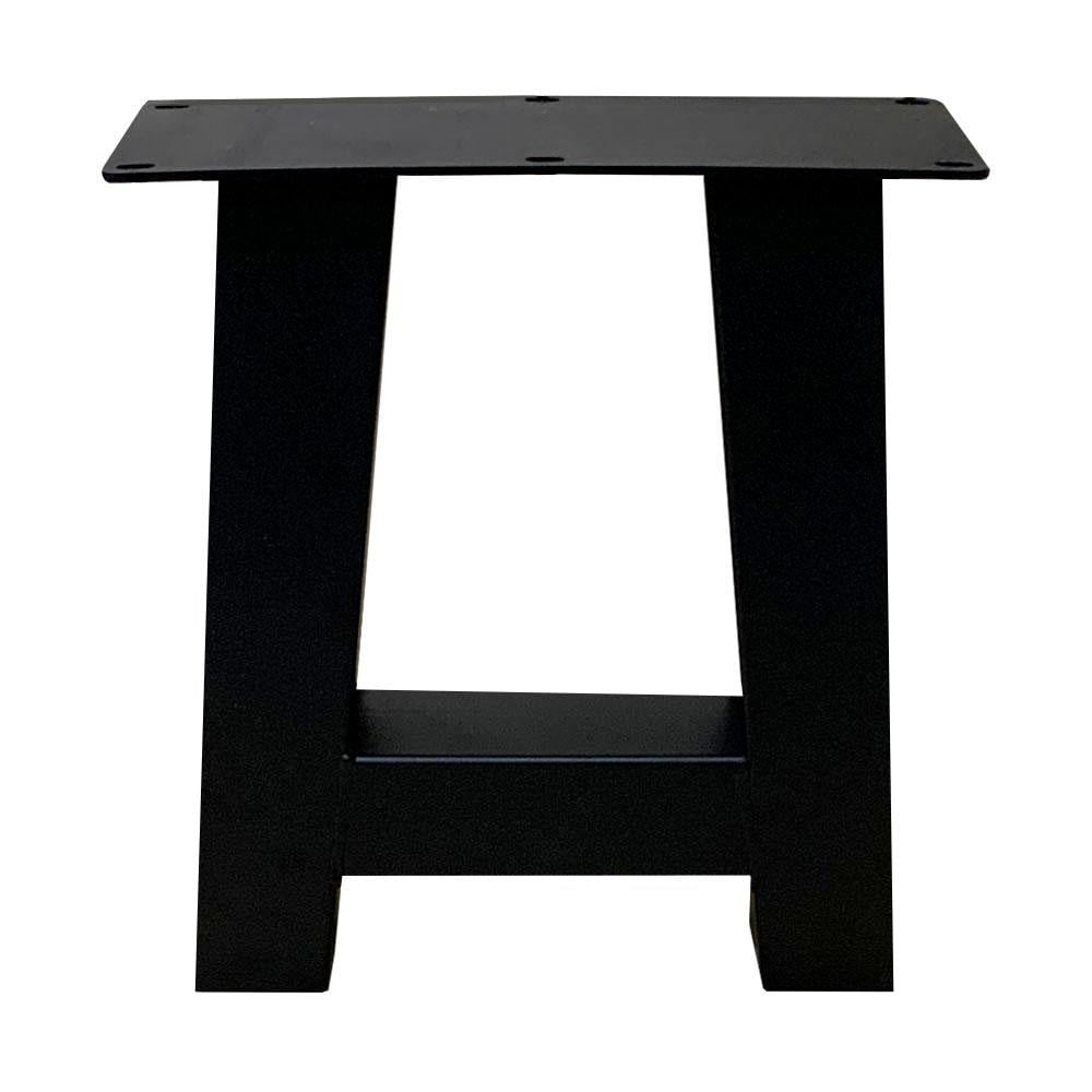 Image of Set zwarte stalen A tafelpoten breedte 32 cm en hoogte 42 cm (koker 6 x 6 )