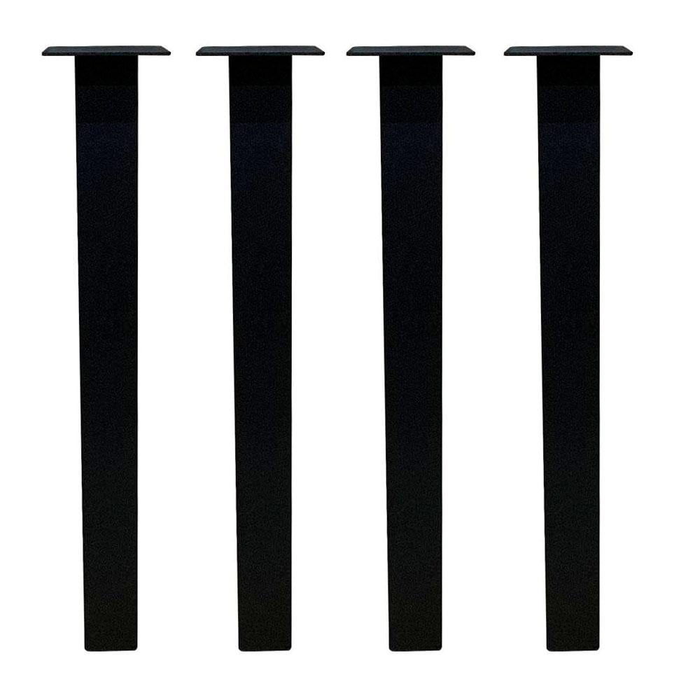 Image of Set 4 zwarte stalen rechte tafelpoten 72 cm (koker 6 x 6 cm)