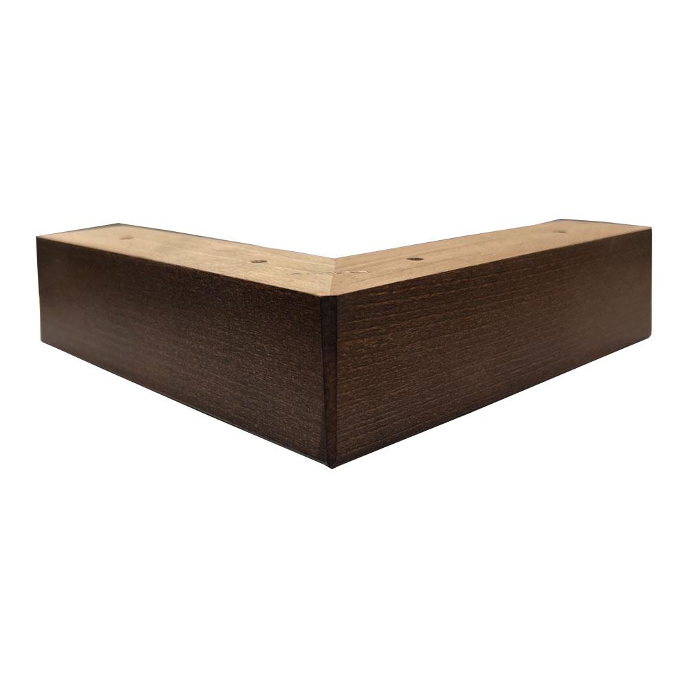 Image of Meubelpoot bruin hoek 18,5 bij 18,5 cm en hoogte 4,5 cm van massief hout
