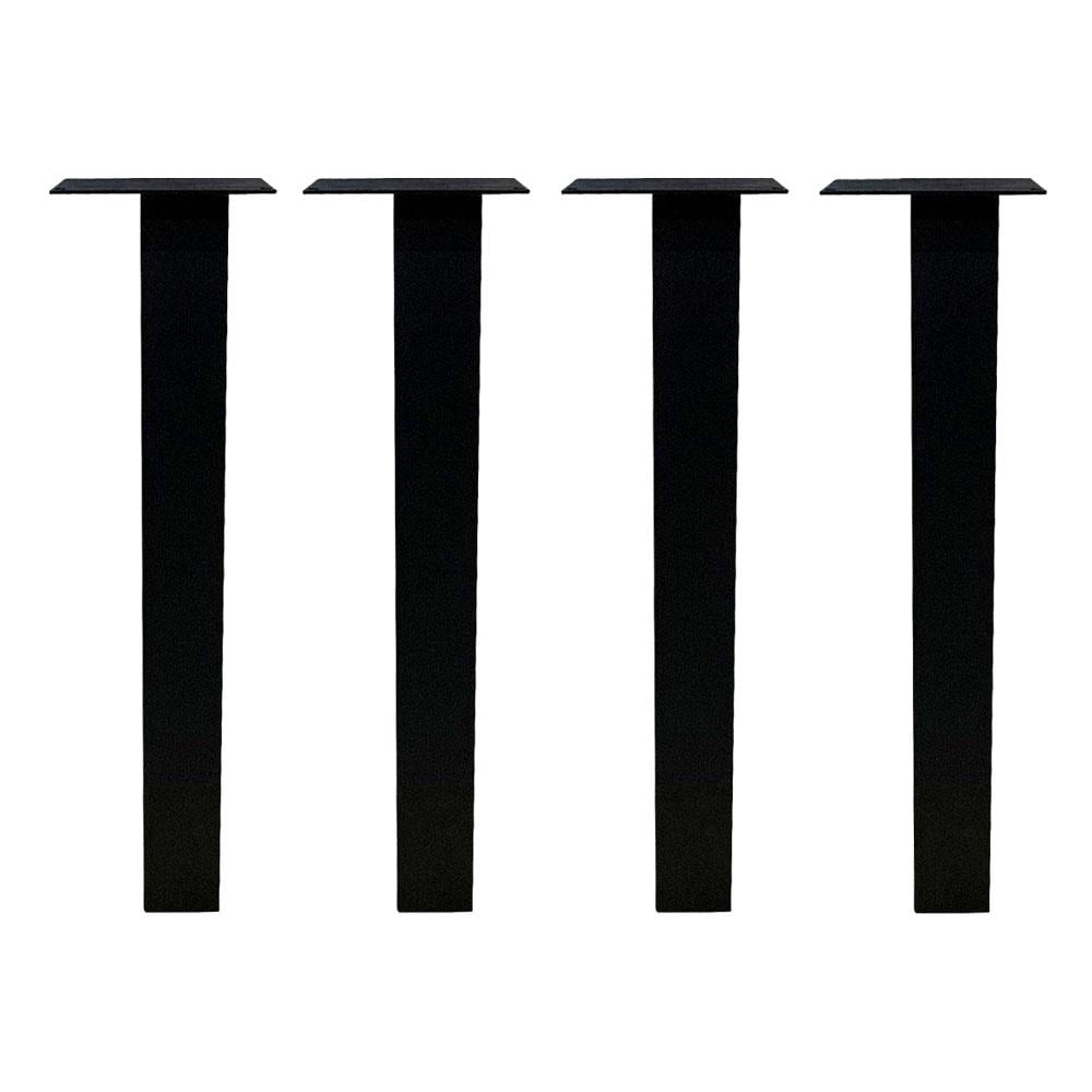 Image of Tafelpoot zwart vierkant 8 bij 8 cm en hoogte 72 cm van staal (koker 8 x 8 cm) - 4 stuks