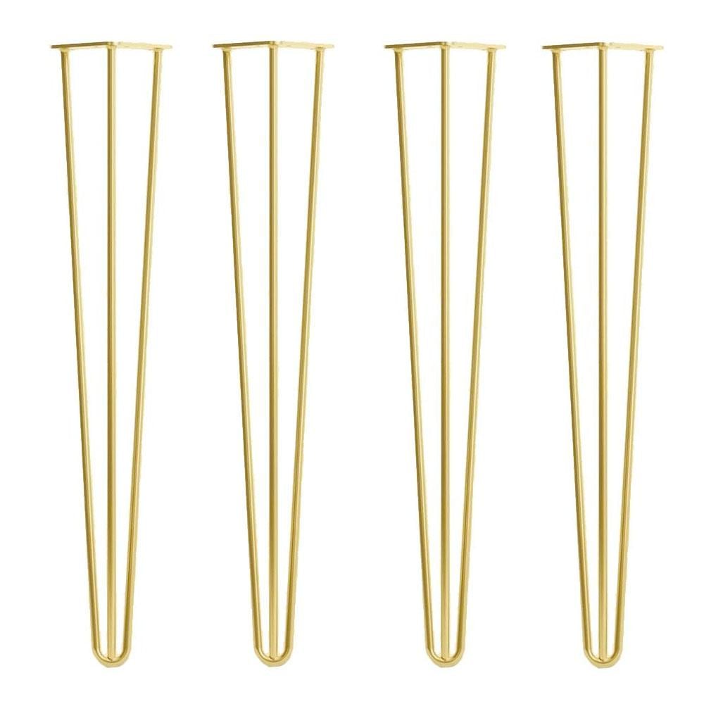 Furniture Legs Europe Stalen hairpin goud hairpin ø 1,2 cm en hoogte 72 cm - 4 stuks